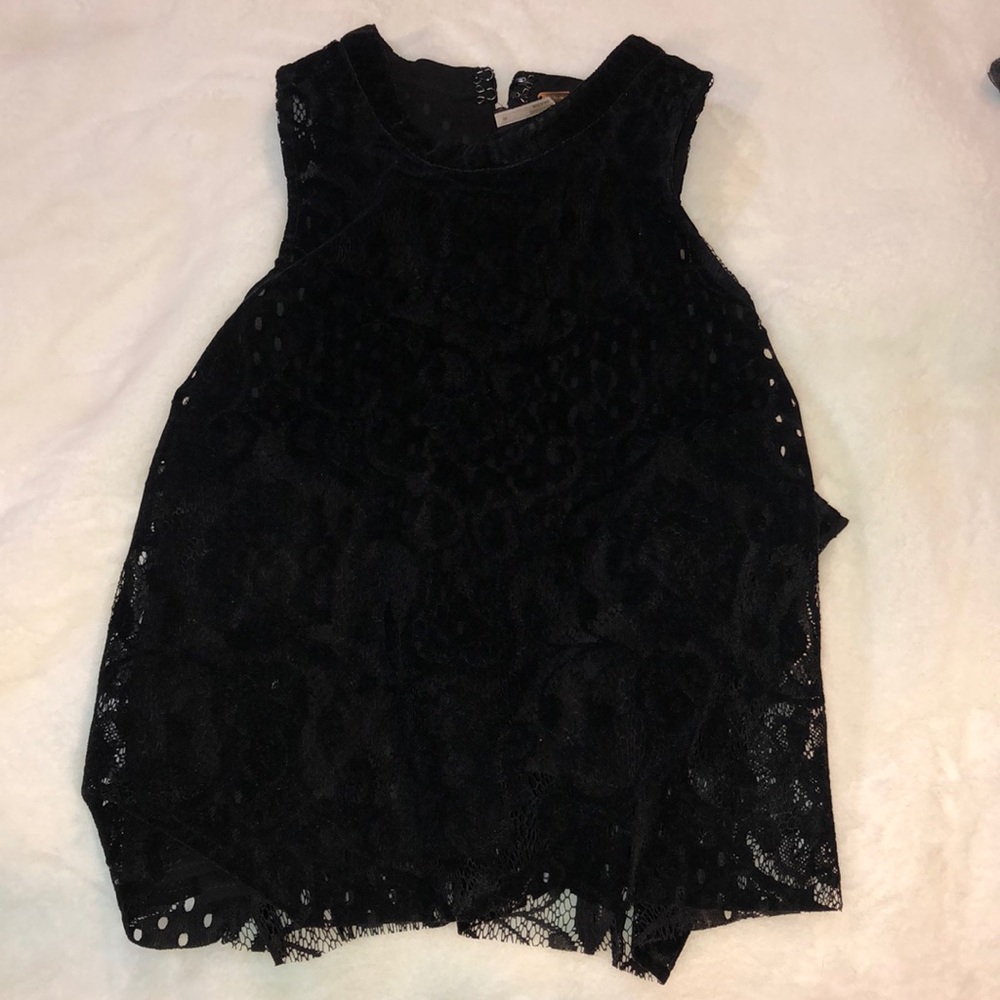 Free People Black Lace Tank